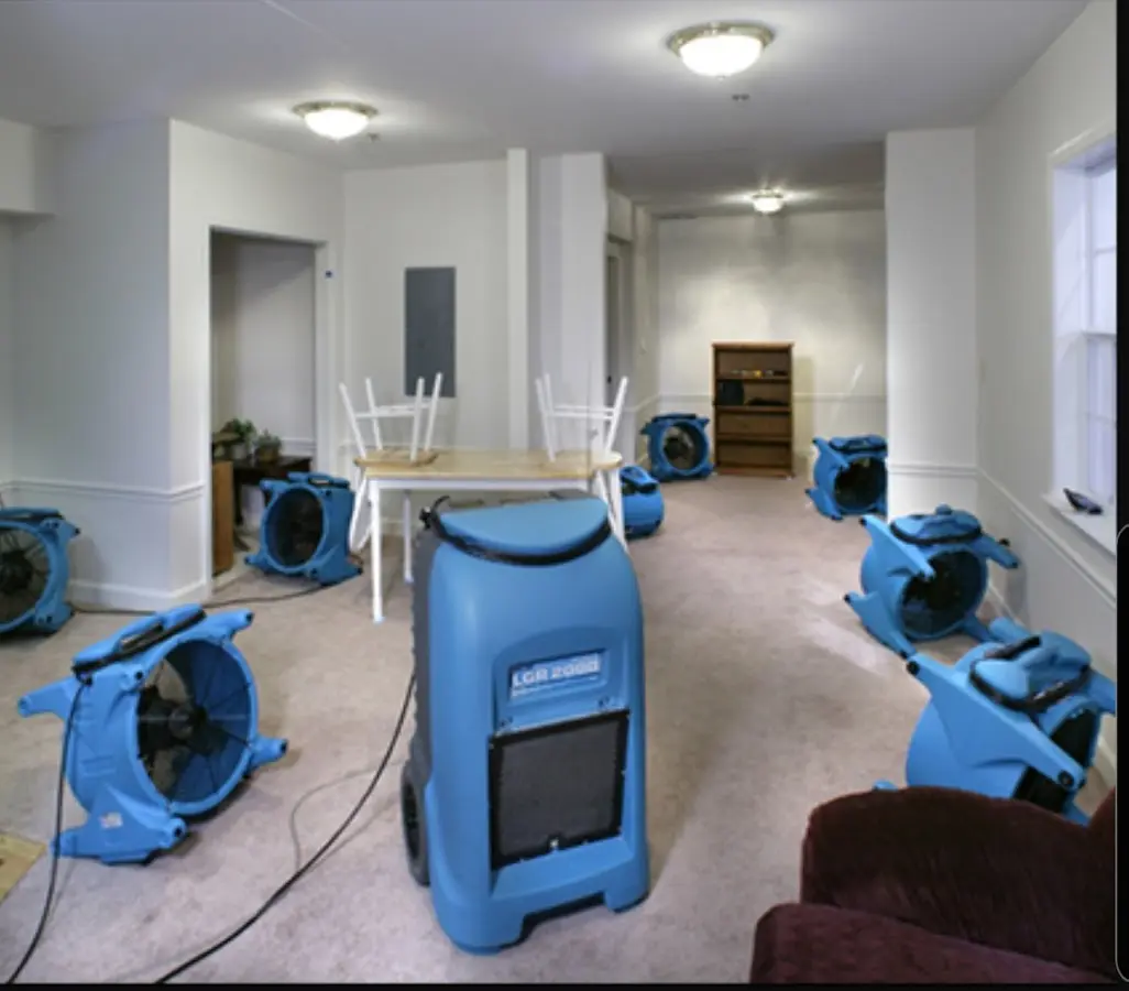 Air movers and dehumidifier setup for Water Extraction & Removal in Micco